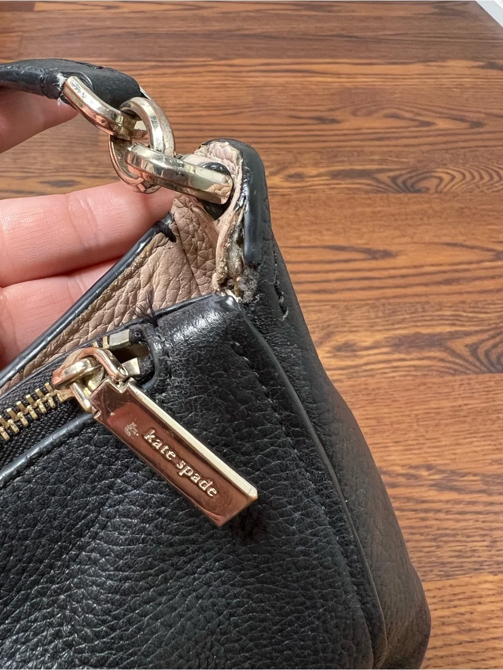 Kate Spade Kailee Shoulder Bag, crafted from black pebbled leather
